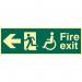 Disabled Fire Exit Man Runningarrow Left - Phs (450 X 150 Mm) 421423