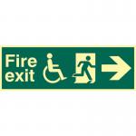 Disabled Fire Exit Man Runningarrow Right - Pho (450 X 150 Mm) 421424