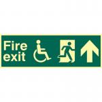 Disabled Fire Exit Man Runningarrow Up - Phs (450 X 150 Mm) 421427