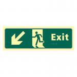 Exit Man Running Arrowdownleft - Taktyleph (450 X 150 Mm) 421434
