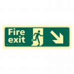 Fire Exit Man Running Arrowdownright - Taktyleph (450 X 150 Mm) 421454