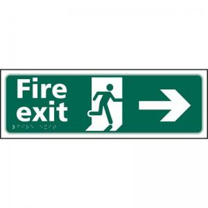 Fire Exit Man Running Arrow Right - Taktyle 450 X 150mm 421457