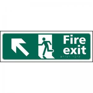 Fire Exit Man Running Arrow UpLeft - Taktyle 450 X 150mm 421461