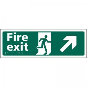 Fire Exit Man Running Arrow UpRight - Taktyle 450 X 150mm 421463