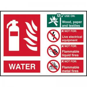 Fire Extinguisher Composite - Water - 1.2mm Recyclable Pp 200 X 150mm