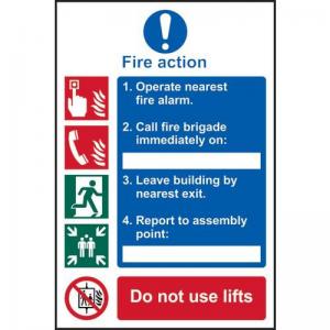 Fire Action Procedure - Sapp 200 X 300mm 421573