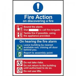 Fire Action Procedure - 1.2mm Recyclable Pp 200 X 300mm 421579