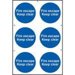 Fire Escape Keep Clearsapp (100 X 100 Mm) Pack of 6 421613