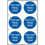 Fire Exit Keep Clearsapp (100 X 100 Mm) Pack of 6 421619