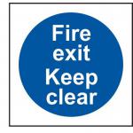 Fire Exit Keep Clear- 1.2 mm Recyclable Pp (100 X 100 Mm) 421620