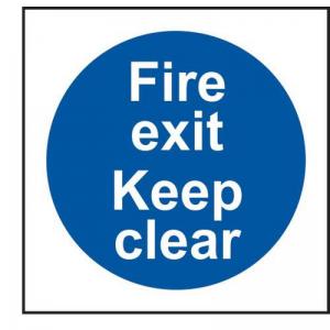 Fire Exit Keep Clear - Sav 100 X 100mm 421623