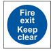 Fire Exit Keep Clear- Sav (100 X 100 Mm) 421623