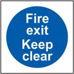Fire Exit Keep Clear- Sav (200 X 200 Mm) 421624