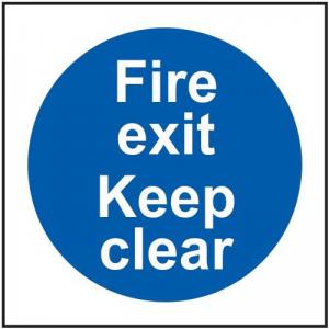 Fire Exit Keep Clear - Sav 300 X 300mm 421625