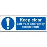 Keep Clear Exit From Emergencyescape Route - 1.2 mm Recyclable Pp (600 X 200 Mm) 421628