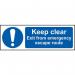 Keep Clear Exit From Emergencyescape Route - 1.2 mm Recyclable Pp (600 X 200 Mm) 421628
