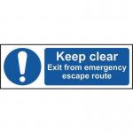 Keep Clear Exit From Emergencyescape Route - Sav (300 X 100 Mm) 421629