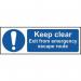 Keep Clear Exit From Emergencyescape Route - Sav (300 X 100 Mm) 421629
