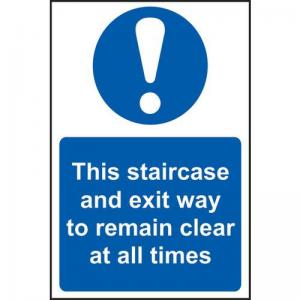 This Staircase And Exit Way To Remain Clear At All Times - Sapp 200 X