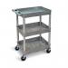 Heavy duty three tier plastic trolley - grey 421894