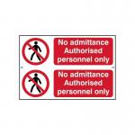 No Admittance Authorisedpersonnel Only - Sapp (300 X 100 Mm) Pack of 2 421958