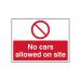 No Cars Allowed Onsite - 1.2 mm Recyclable Pp (600 X 450 Mm) 421964