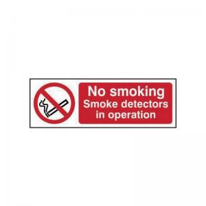 No Smoking Smoke Detectors In Operation - Sav 300 X 100mm 421997