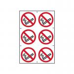 No Smoking Symbolssapp (100 X 100 Mm) Pakc of 6 422002