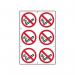 No Smoking Symbolssapp (100 X 100 Mm) Pakc of 6 422002