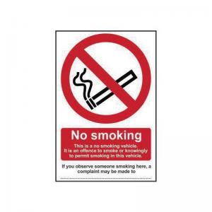No Smoking This Is A No Smoking Vehicle - Sav 100 X 150mm 422007