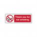 Thank You for Notsmoking - 1.2 mm Recyclable Pp (300 X 100 Mm) 422013