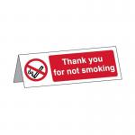 Thank You for Not Smokingdesk Sign - 1.2 mm Recyclable Pp (150 X 50 Mm) 422016