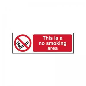This Is A No Smoking Area - 1.2mm Recyclable Pp 300 X 100mm 422020