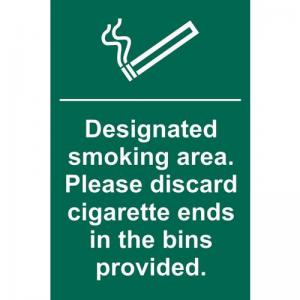 Designated Smoking Area. Please Discard Cigarette Ends - Sapp 200 X