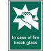 in Case of Fire Breakglass - 1.2 mm Recyclable Pp (100 X 150 Mm) 422046