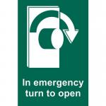 in Emergency Turn to Open(right) - 1.2 mm Recyclable Pp (100 X 150 Mm) 422051