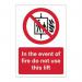 in The Event of Fire Donot Use This Lift - Sav (148 X 210 Mm) 422053