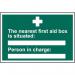 The Nearest First Aid Box Is Situated:person in Charge: - Sapp (300 X 200 Mm) 422128