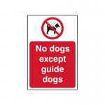 No Dogs Except Guidedogs - 1.2 mm Recyclable Pp (200 X 300 Mm) 422147