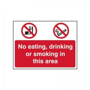 No Eating, No Drinking, No Smoking - 1.2mm Recyclable Pp 600 X 450mm