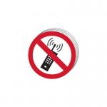 No Mobile Phones Symbol- Sav (50 mm Dia.) (pack of 10) 422164