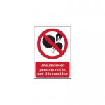 Unauthorised Persons Not Touse This Machine Sav (148 mm X 210 Mm) 422212