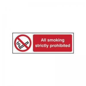 All Smoking Strictly Prohibited - Sav 300 X 100mm 422218