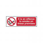 It Is An Offence to Smokeon These Premises - 1.2 mm Recyclable Pp (600 X 200 Mm) 422225