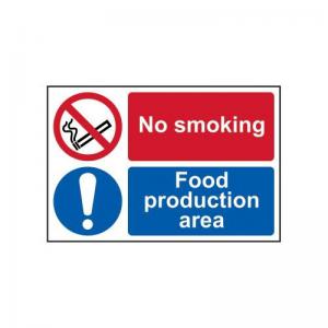 No Smoking Food Production Area - 1.2mm Recyclable Pp 150 X 100mm
