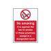 No Smoking It Is Againstthe Law to Smoke - 1.2 mm Recyclable Pp (148 X 210 Mm) 422257