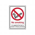 No Smoking It Is Against The Lawto Smoke in These Premises - 1.2 mm Recyclable Pp (148 X 210 Mm) 422259