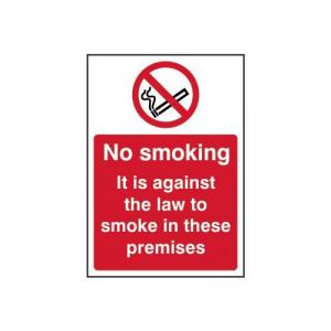 No Smoking It Is Against The Law To Smoke In These Premises - 1.2mm