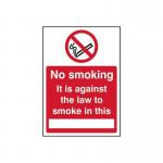 No Smoking It Is Against The Lawto Smoke in This ______ - 1.2 mm Recyclable Pp (148 X 210 Mm) 422264