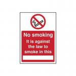 No Smoking It Is Against The Lawto Smoke in This ______ - Sav (148 X 210 Mm) 422265